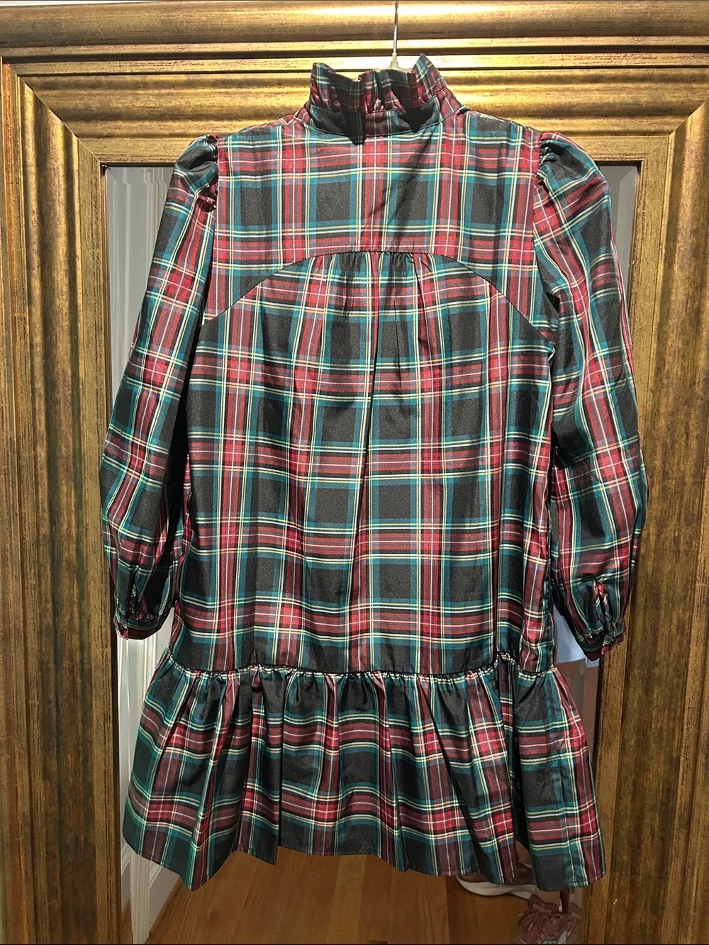 Tuckernuck Plaid Ruffle Dropwaist Dress in Green and Red - Picture 2 of 3
